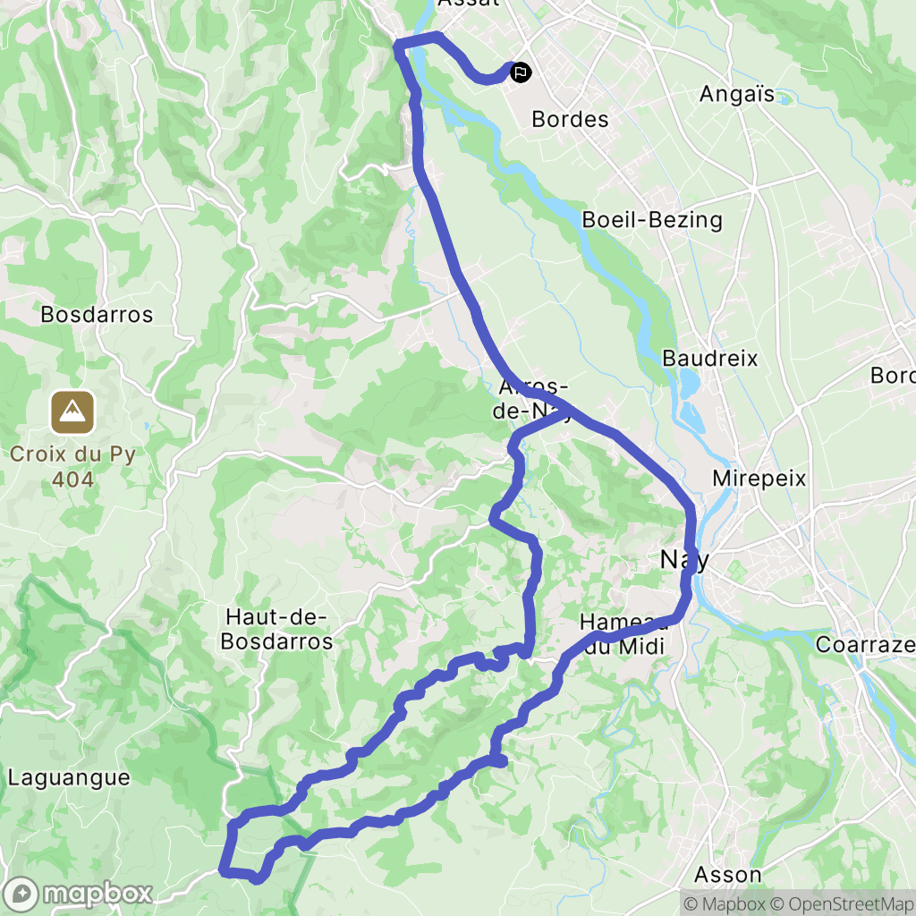 Bordes : carte du parcours de randonnée - France