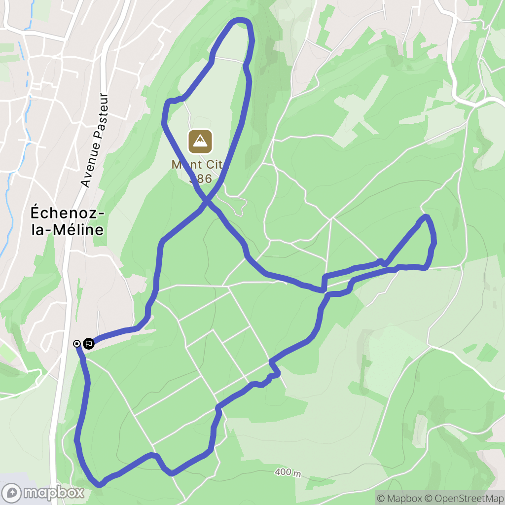 Échenoz-la-Méline : carte du parcours de randonnée - France