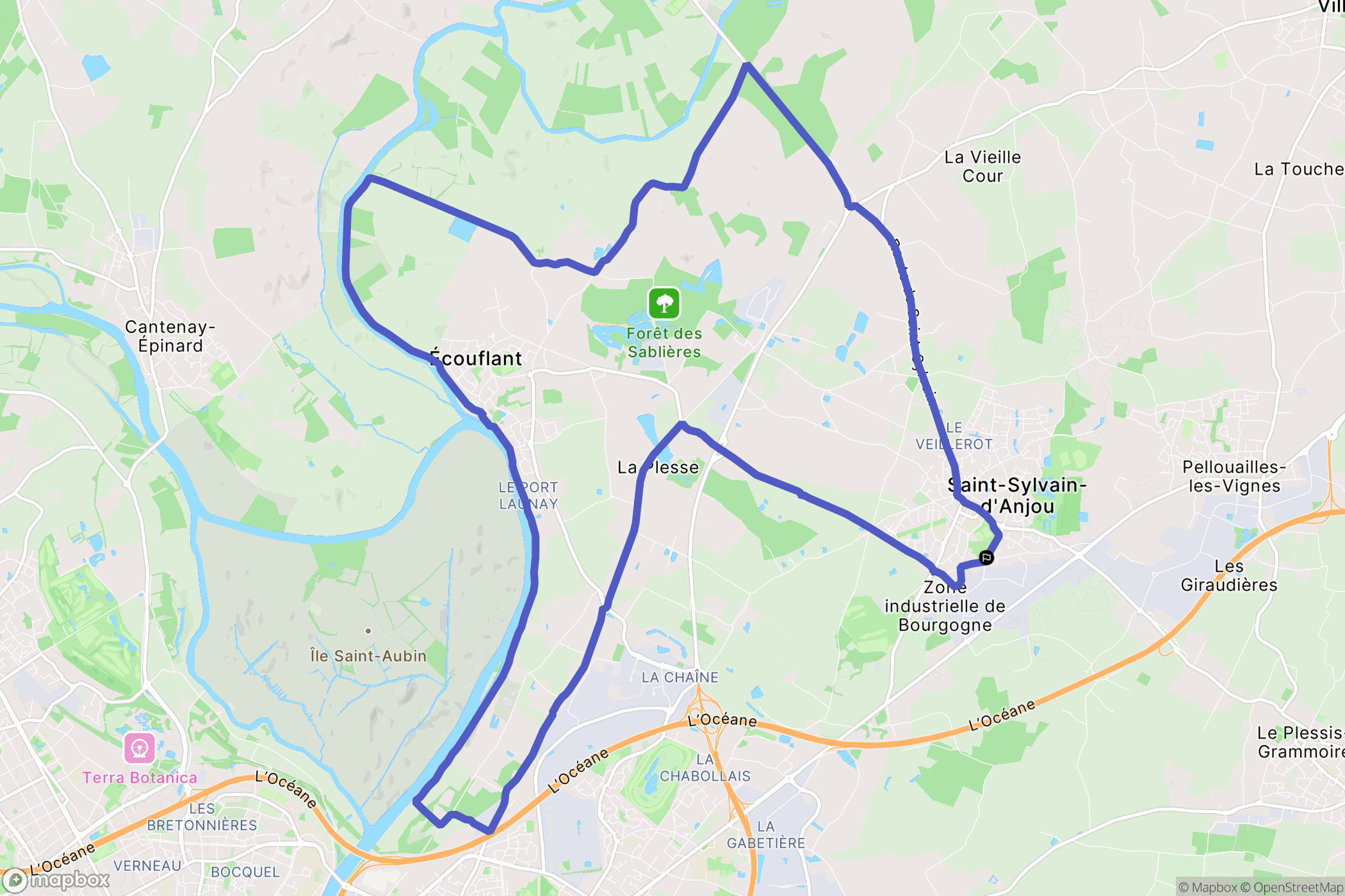 Verrières-en-Anjou : carte du parcours de randonnée - France
