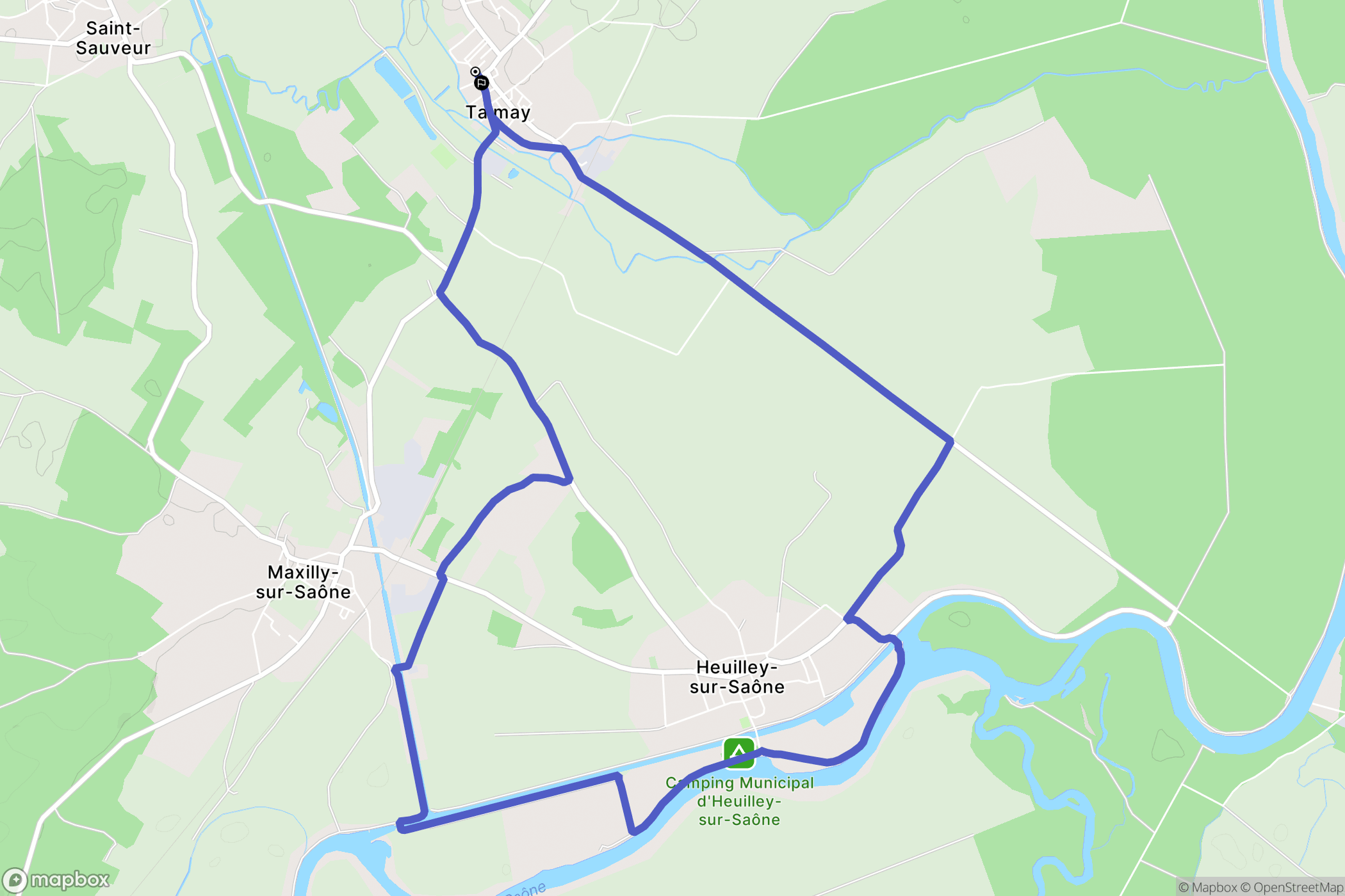 Talmay : carte du parcours de randonnée - France