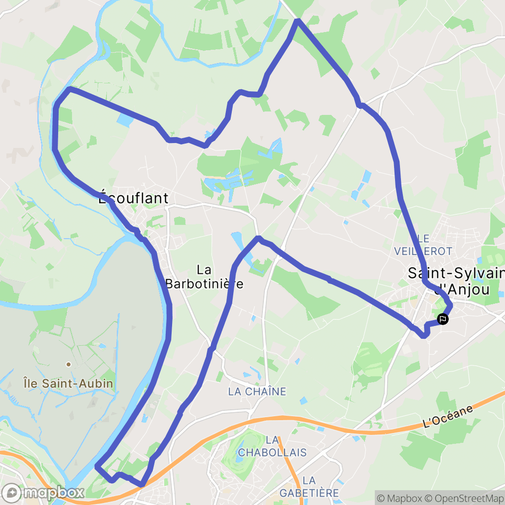 Verrières-en-Anjou : carte du parcours de randonnée - France