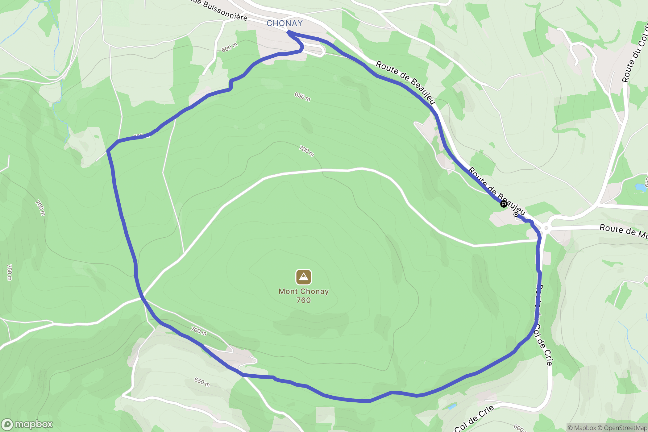 Deux-Grosnes : carte du parcours de randonnée - France