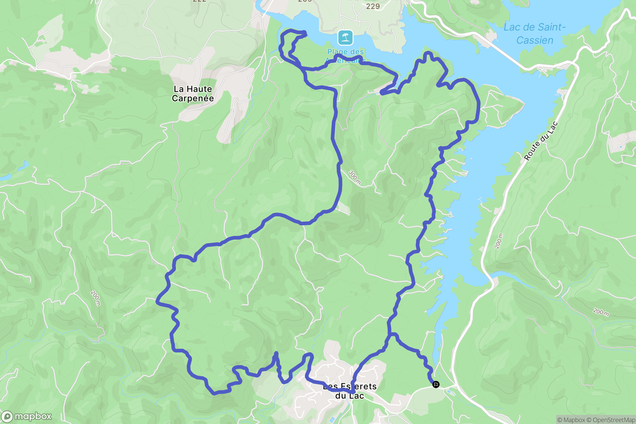 Les Adrets-de-l'Estérel : carte du parcours de randonnée - France