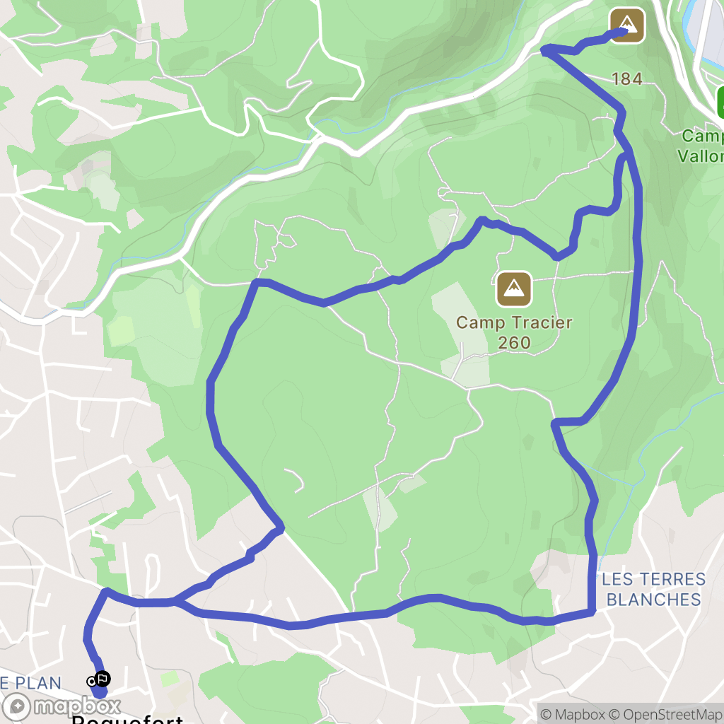 Roquefort-les-Pins : carte du parcours de randonnée - France