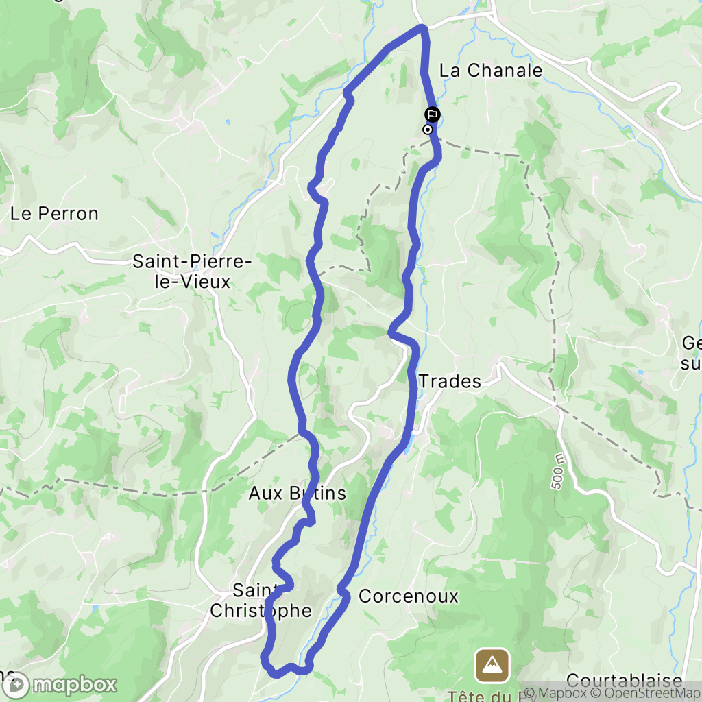 Saint-Léger-sous-la-Bussière : carte du parcours de randonnée - France