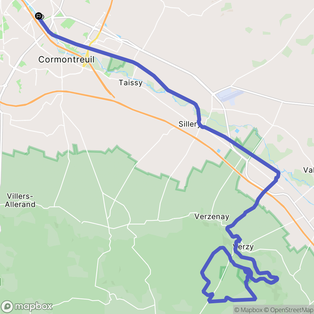 Reims : carte du parcours de randonnée - France