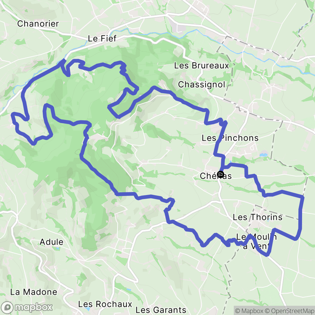 Chénas : carte du parcours de randonnée - France