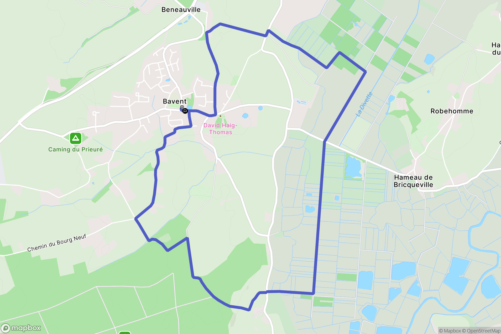 Bavent : carte du parcours de randonnée - France