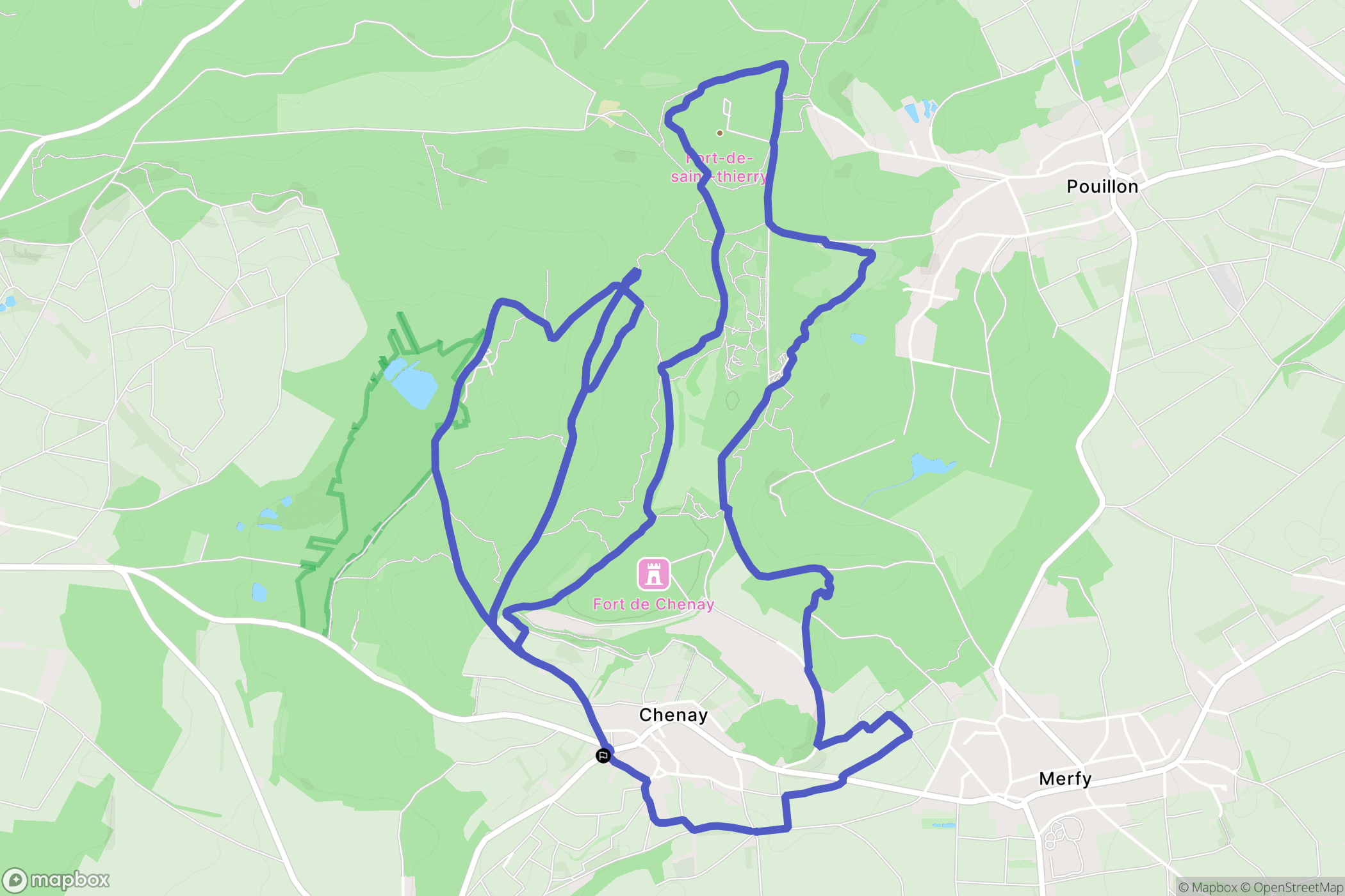 Chenay : carte du parcours de randonnée - France
