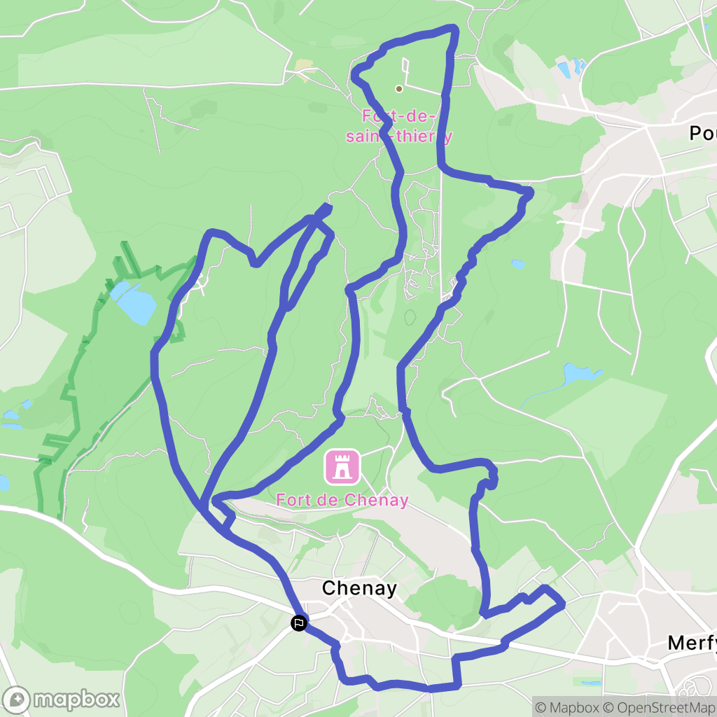Chenay : carte du parcours de randonnée - France