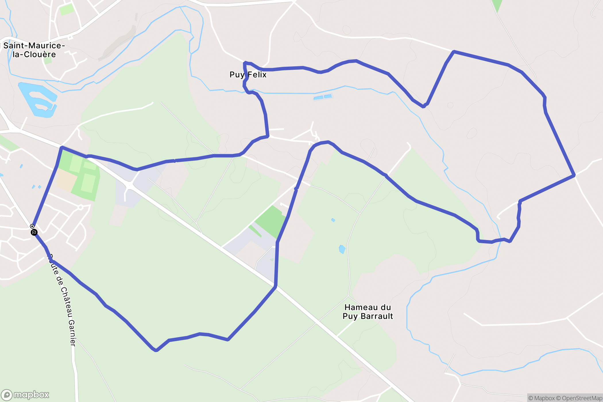 Gençay : carte du parcours de randonnée - France