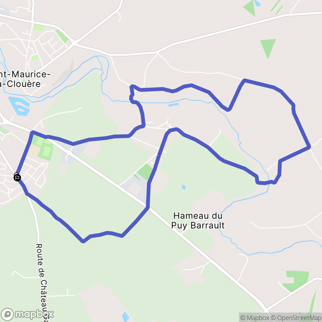 Gençay : carte du parcours de randonnée - France