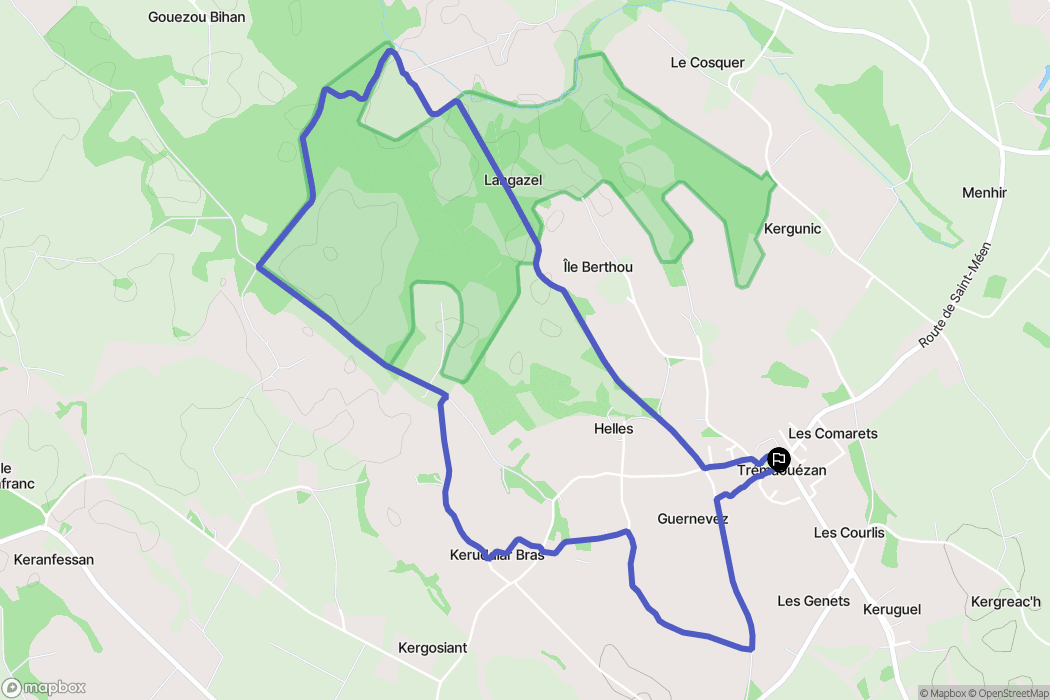 Trémaouézan : carte du parcours de randonnée - France