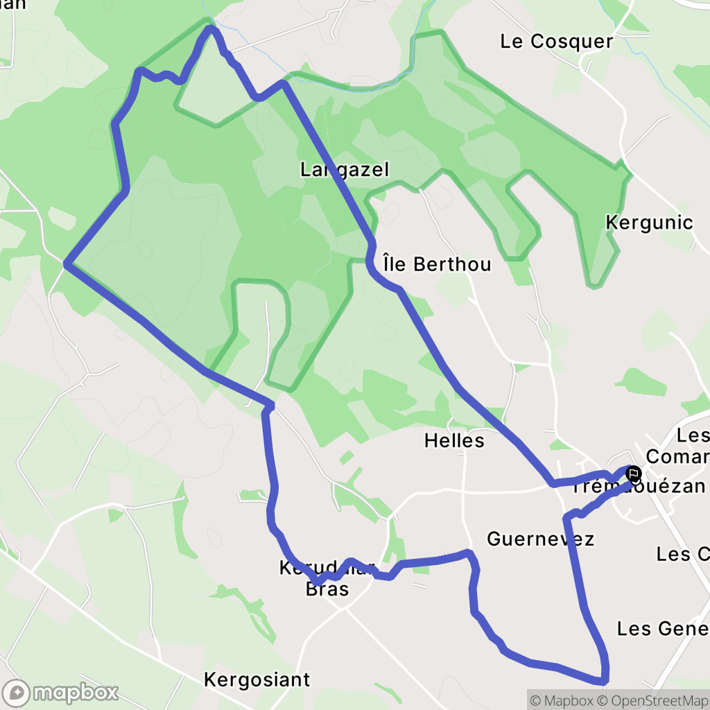 Trémaouézan : carte du parcours de randonnée - France