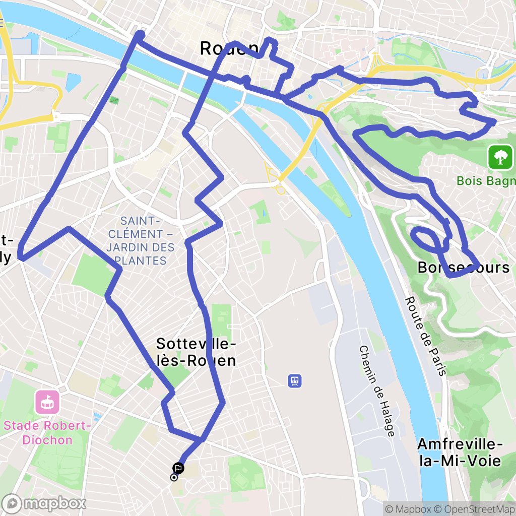 Sotteville-lès-Rouen : carte du parcours de randonnée - France