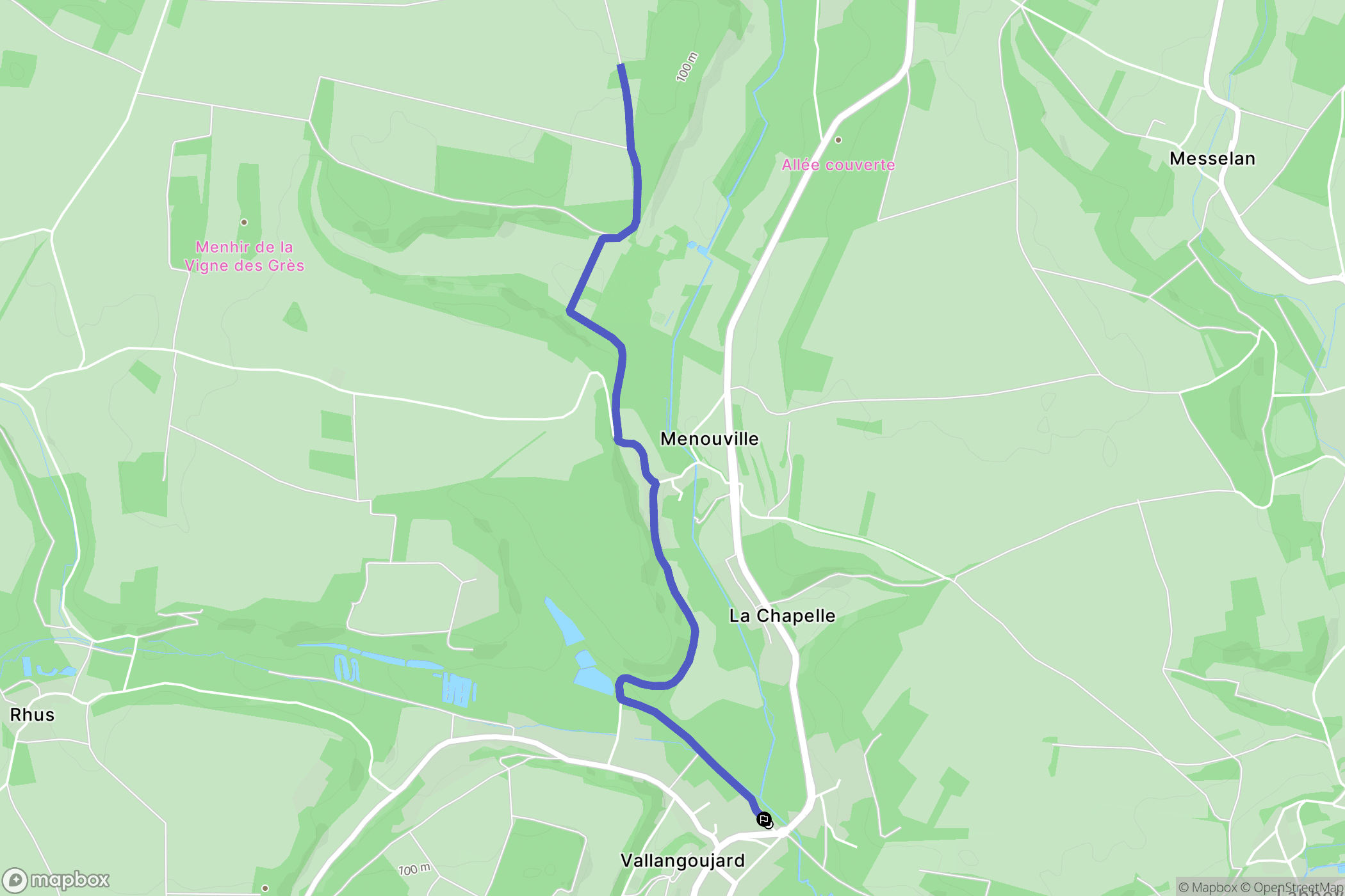 Vallangoujard : carte du parcours de randonnée - France