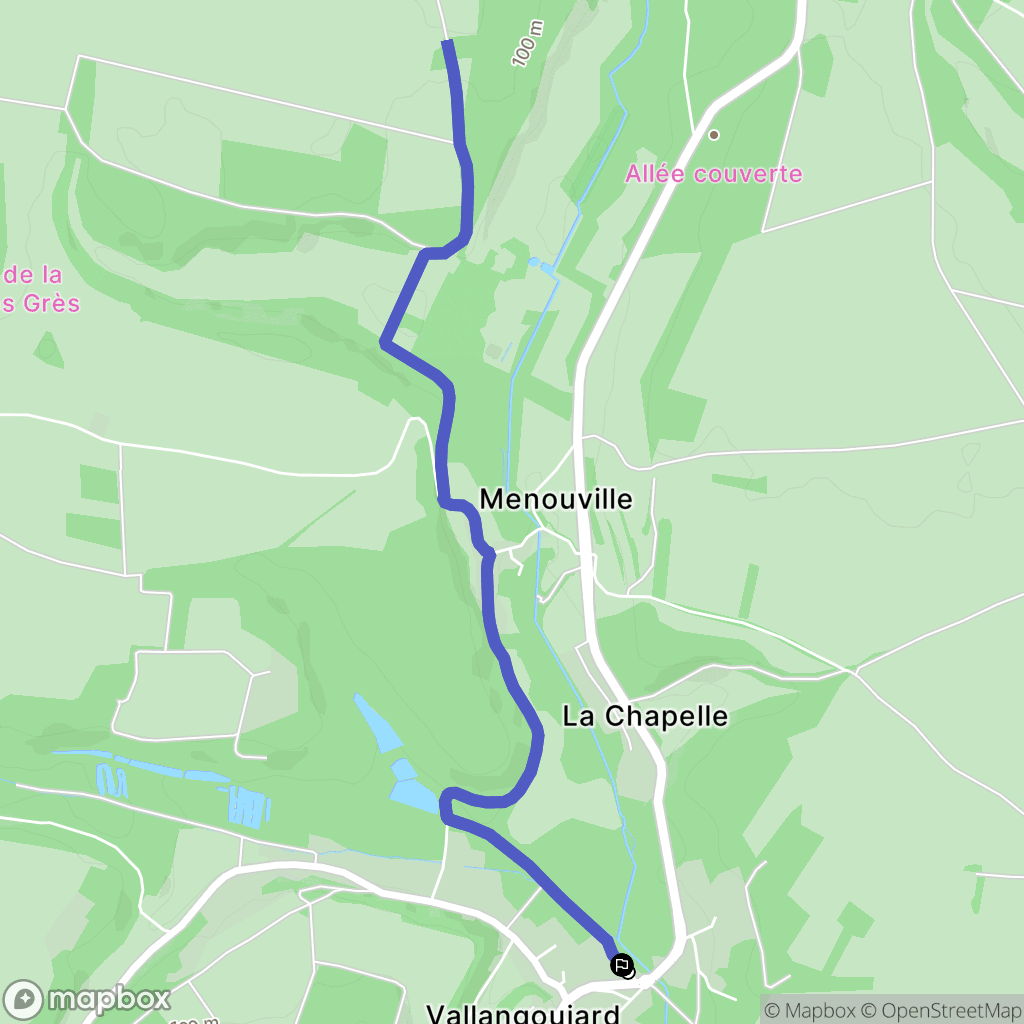 Vallangoujard : carte du parcours de randonnée - France