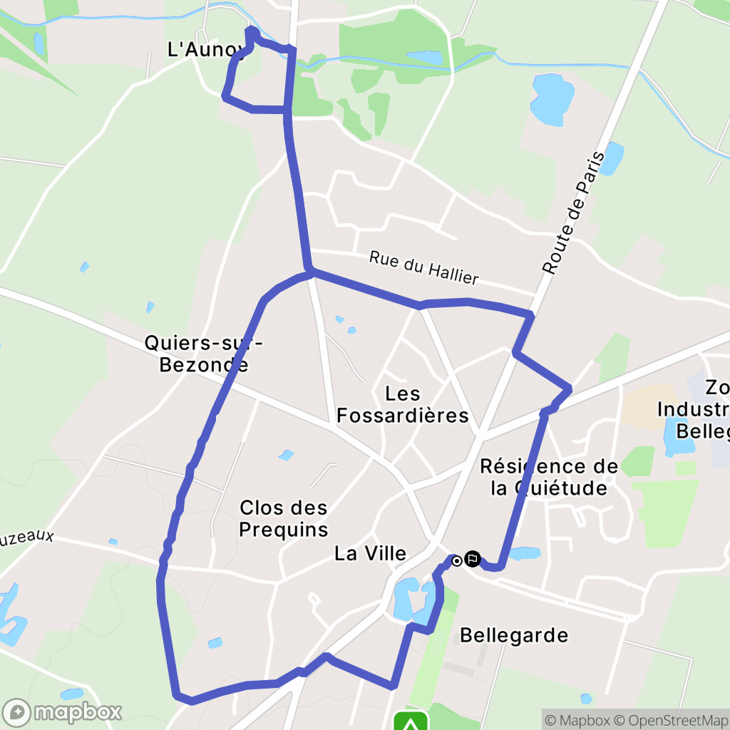 Bellegarde : carte du parcours de randonnée - France