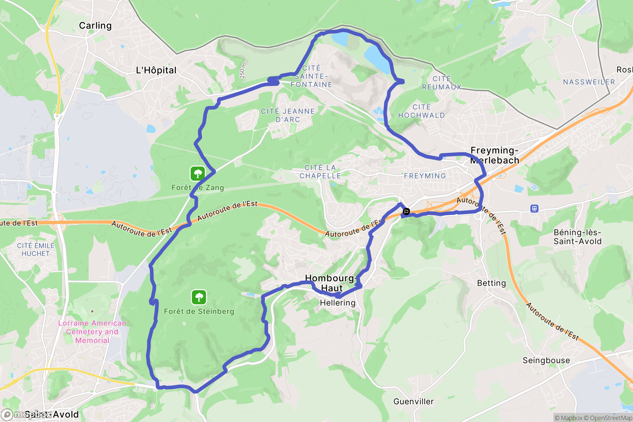 Hombourg-Haut : carte du parcours de randonnée - France