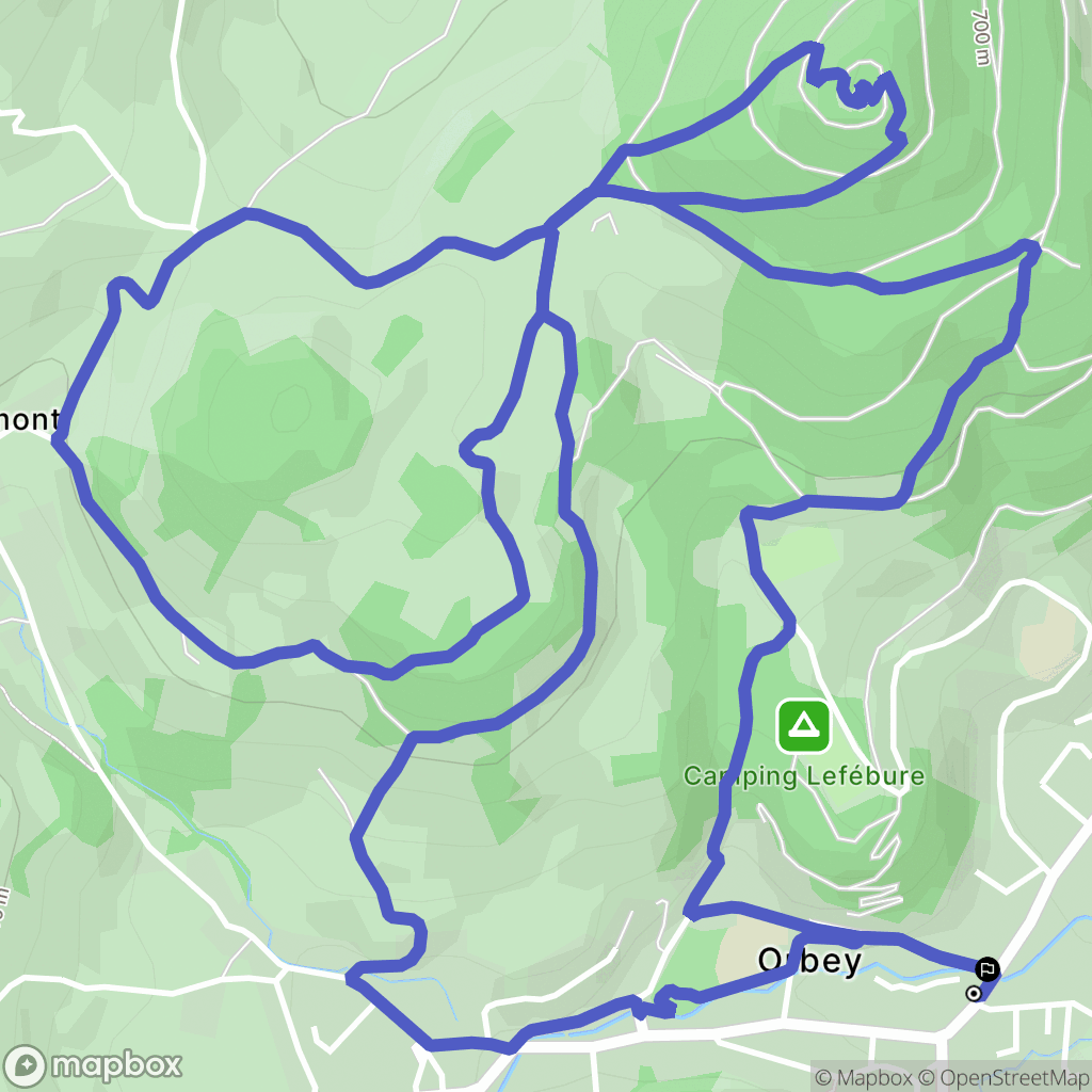 Orbey : carte du parcours de randonnée - France