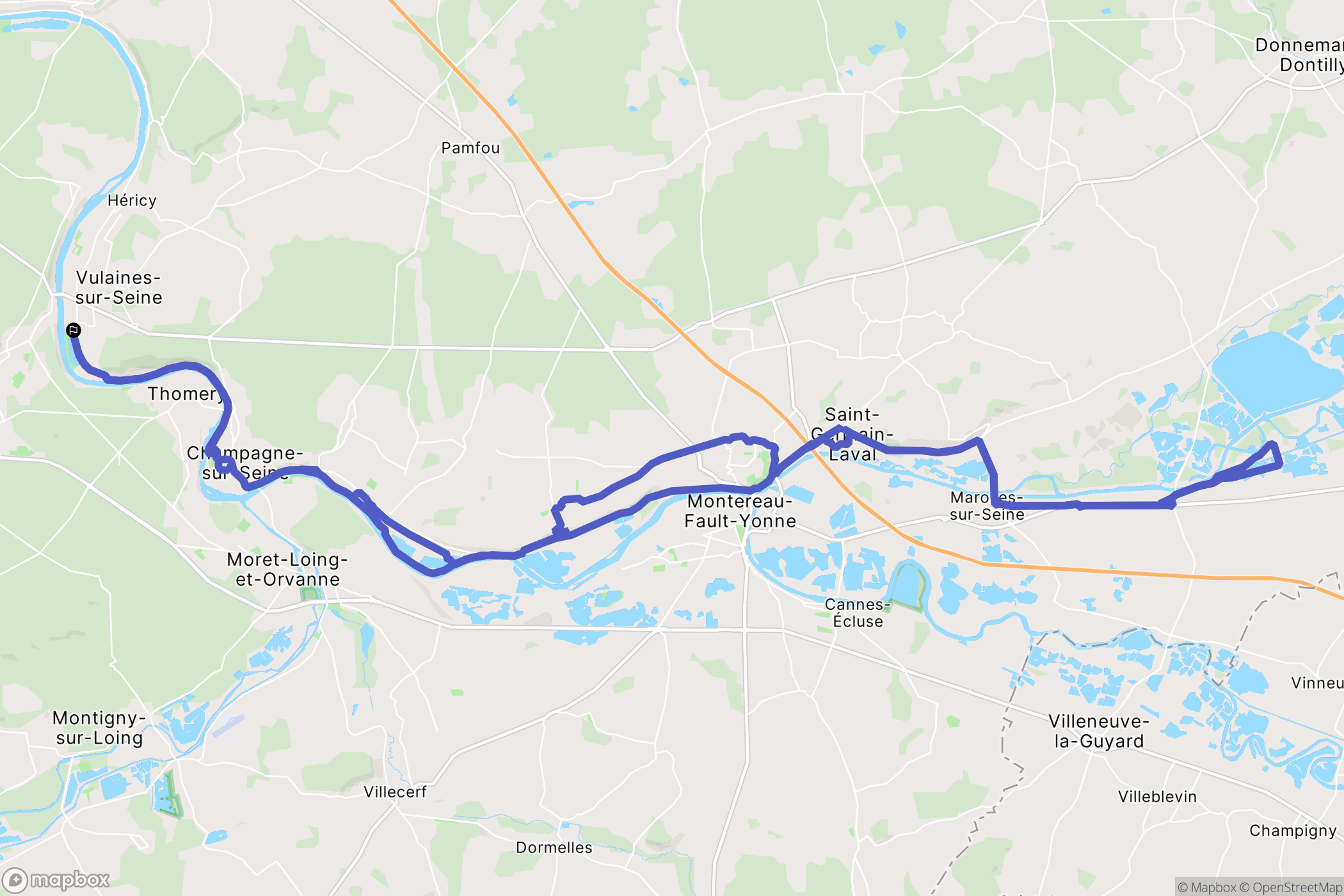 Samoreau : carte du parcours de randonnée - France