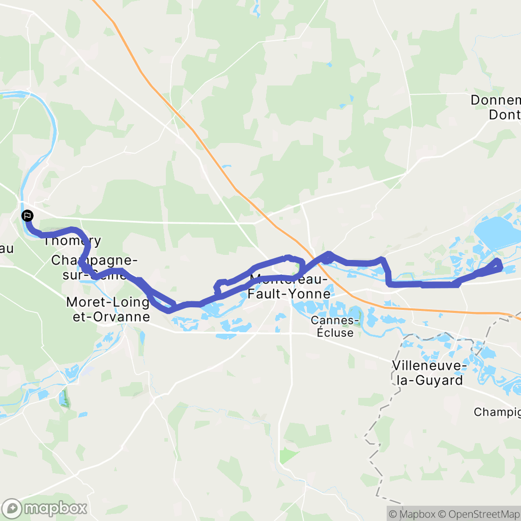 Samoreau : carte du parcours de randonnée - France