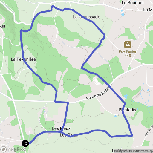 Saint-Priest-Taurion : carte du parcours de randonnée - France