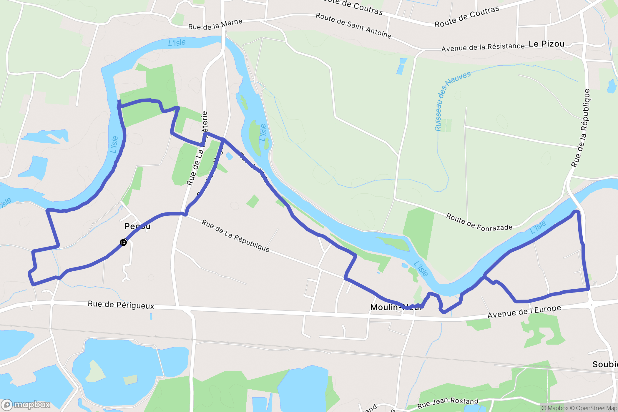 Gours : carte du parcours de randonnée - France