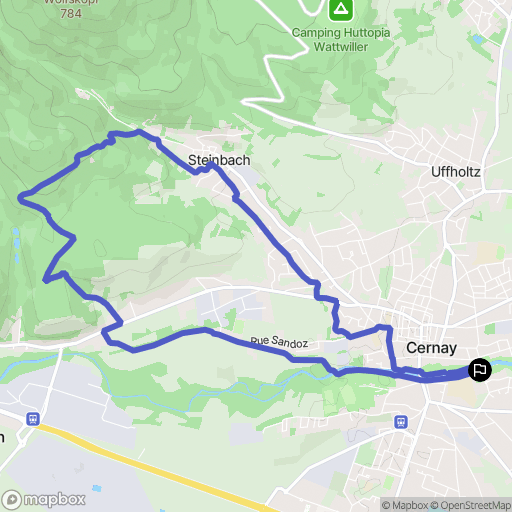 Cernay : carte du parcours de randonnée - France