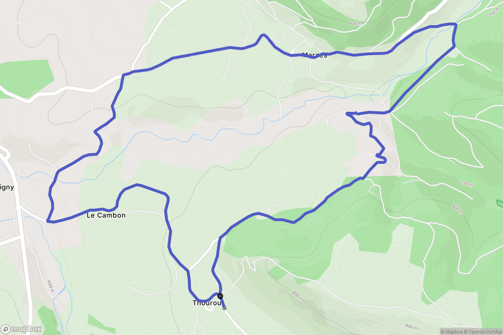 Saint-Cernin : carte du parcours de randonnée - France