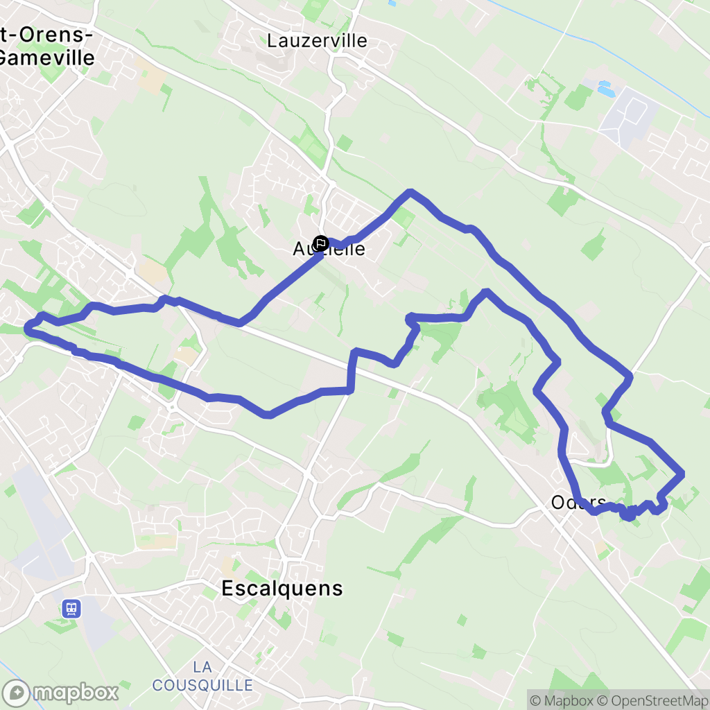 Auzielle : carte du parcours de randonnée - France