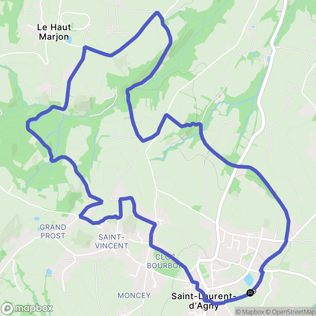 Saint-Laurent-d'Agny : carte du parcours de randonnée - France