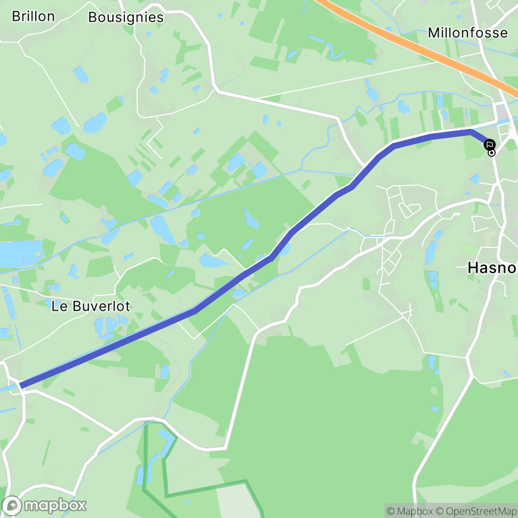 Hasnon : carte du parcours de randonnée - France