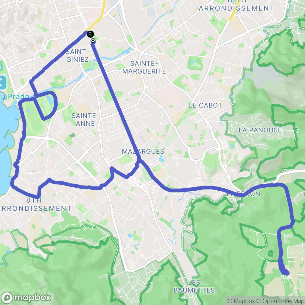 Marseille : carte du parcours de randonnée - France