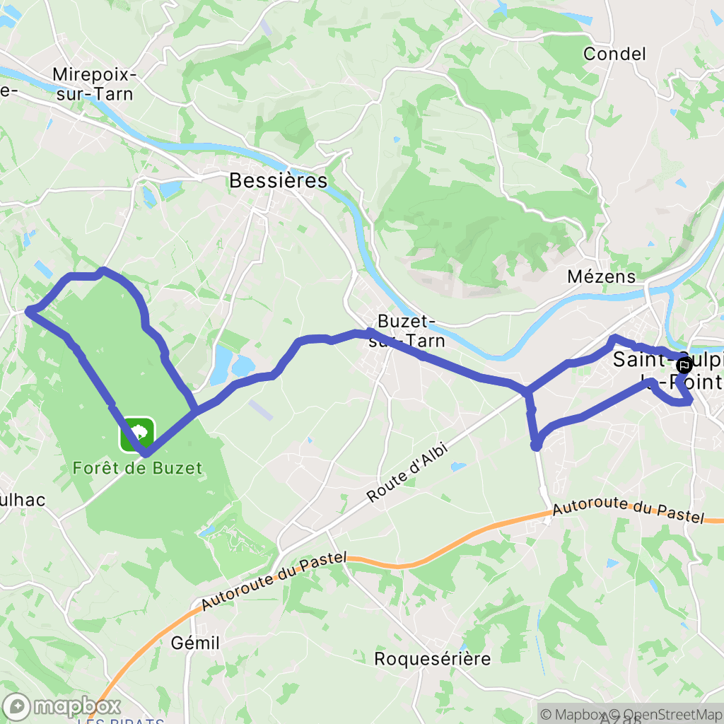 Rabastens : carte du parcours de randonnée - France