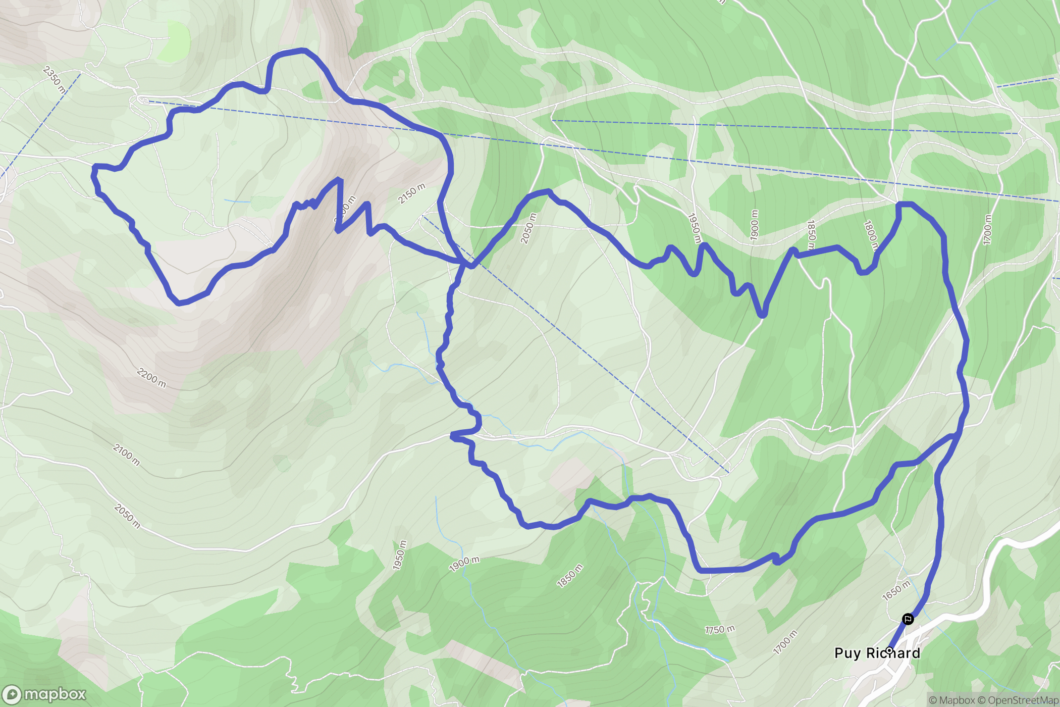 Puy-Saint-Pierre : carte du parcours de randonnée - France