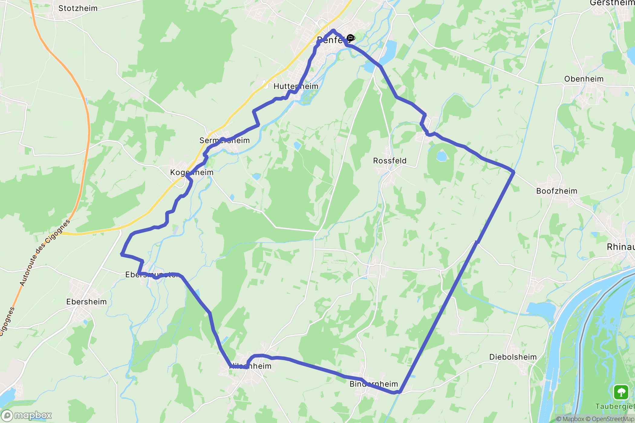 Benfeld : carte du parcours de randonnée - France