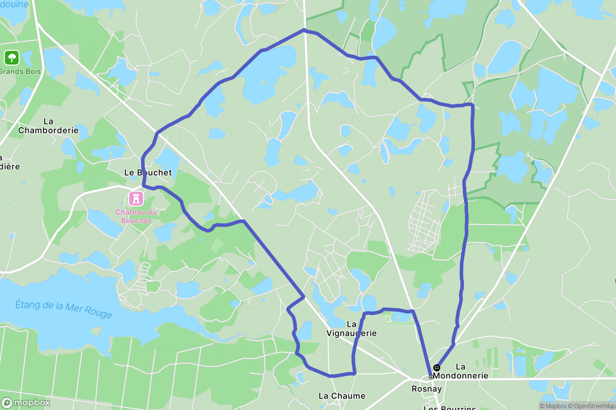 Rosnay : carte du parcours de randonnée - France