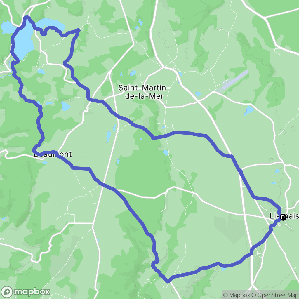 Liernais : carte du parcours de randonnée - France