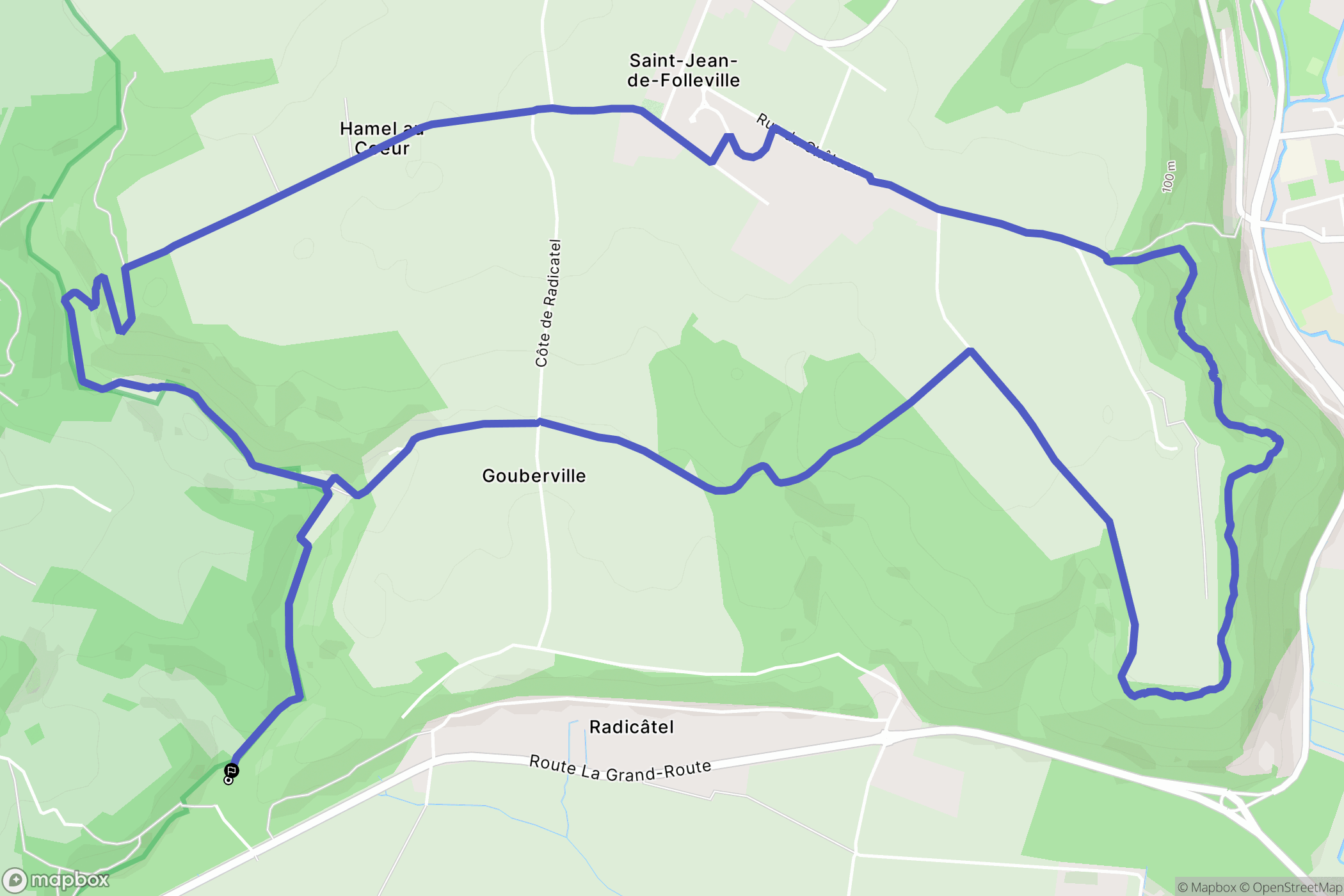 Saint-Jean-de-Folleville : carte du parcours de randonnée - France