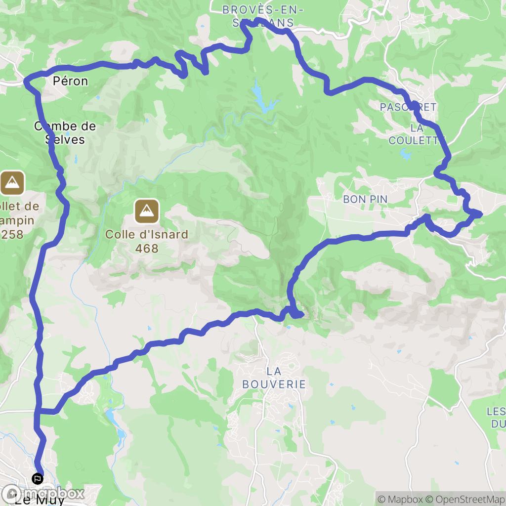 Le Muy : carte du parcours de randonnée - France