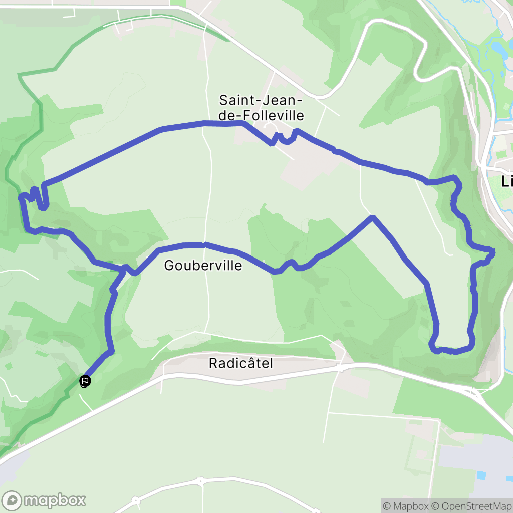 Saint-Jean-de-Folleville : carte du parcours de randonnée - France