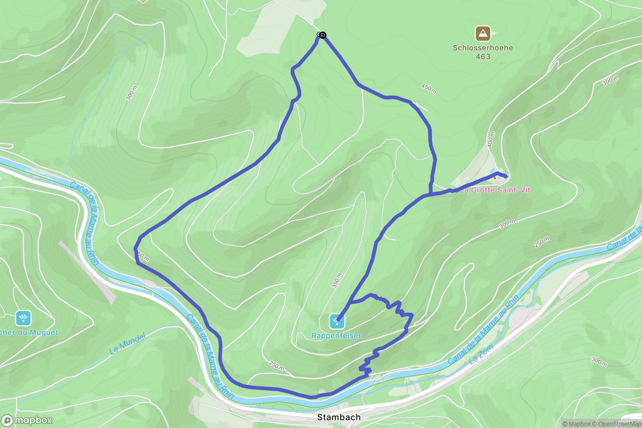 Saverne : carte du parcours de randonnée - France