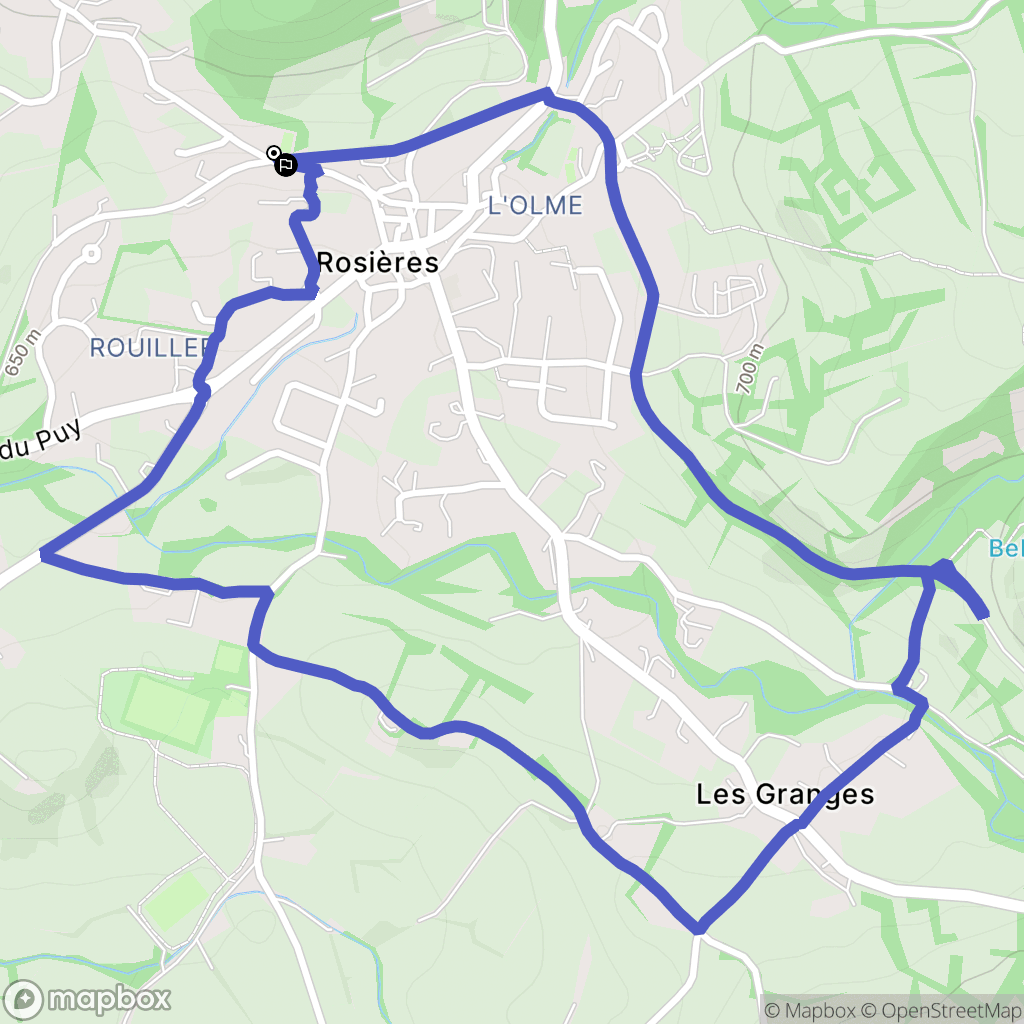 Rosières : carte du parcours de randonnée - France