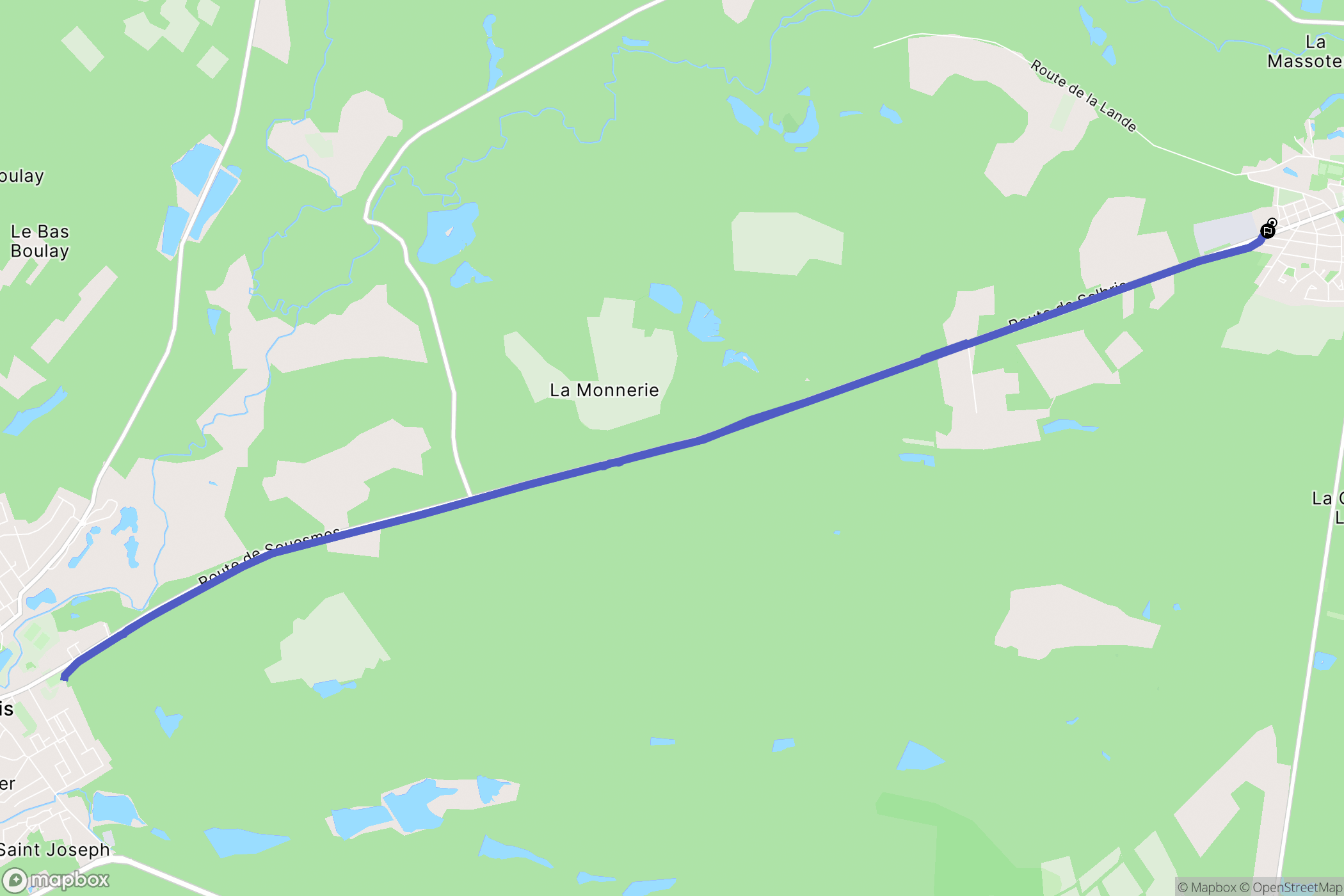 Souesmes : carte du parcours de randonnée - France
