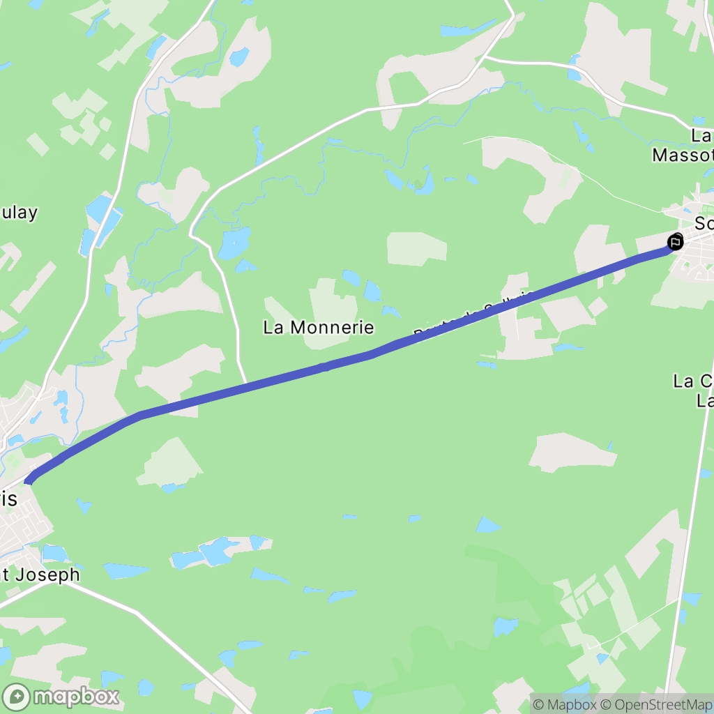 Souesmes : carte du parcours de randonnée - France