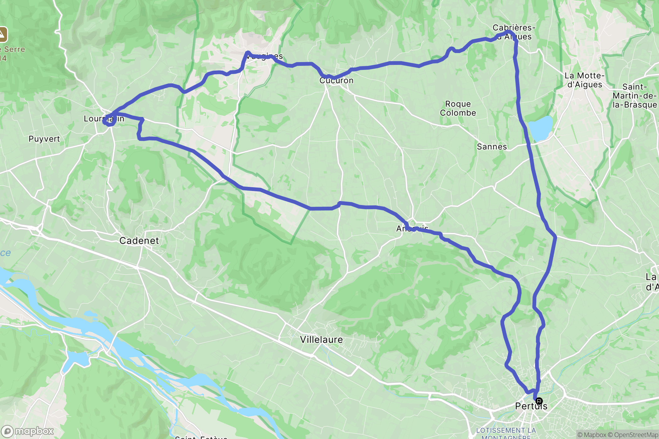 Pertuis : carte du parcours de randonnée - France