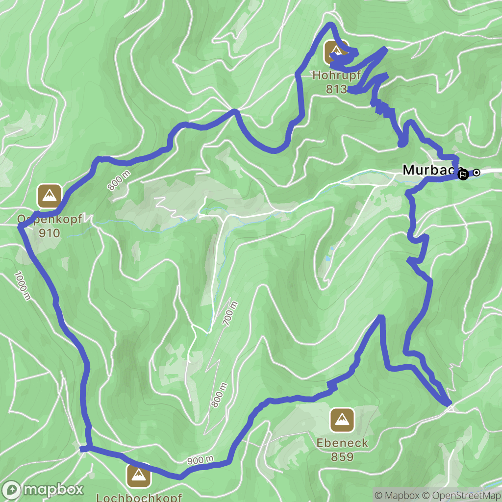 Murbach : carte du parcours de randonnée - France