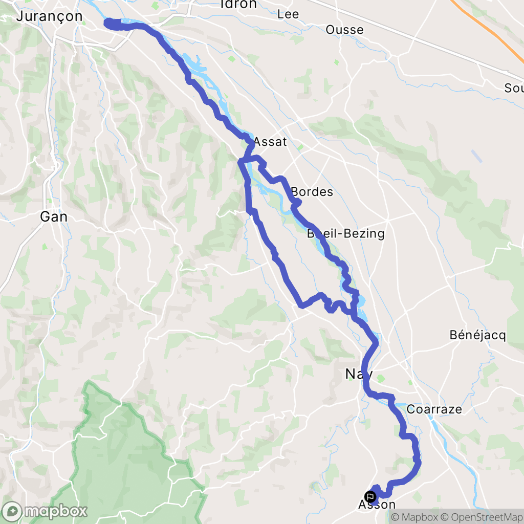 Asson : carte du parcours de randonnée - France