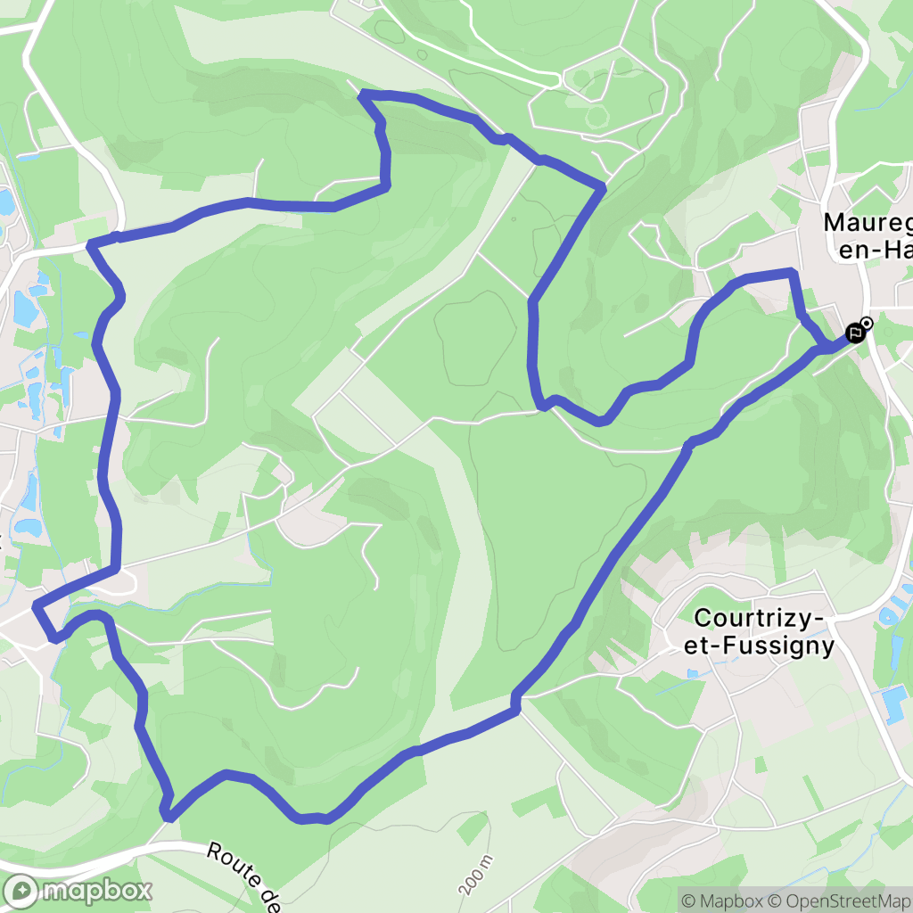 Mauregny-en-Haye : carte du parcours de randonnée - France